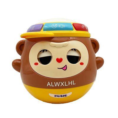 Baby Music Toys 12-18 Months Developmental, Tummy Time Cute Monkey Tumbler Wobbler Toys for Infant Boy Girl Gifts