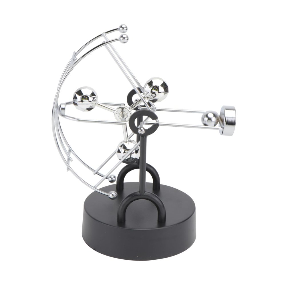 Abaodam Perpetual Motion Desk Toy Decorative Kinetic Science Ornament for Home Office School Unique Science Lovers Elegant Silver Design
