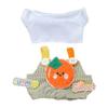 niannyyhouse 15cm Plush Doll Clothes White T-Shirt Fruit Pattern Overalls 17cm Doll Dressup (Orange) view 1