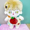 niannyyhouse 15cm Plush Doll Clothes White T-Shirt Fruit Pattern Overalls 17cm Doll Dressup (Orange) view 2