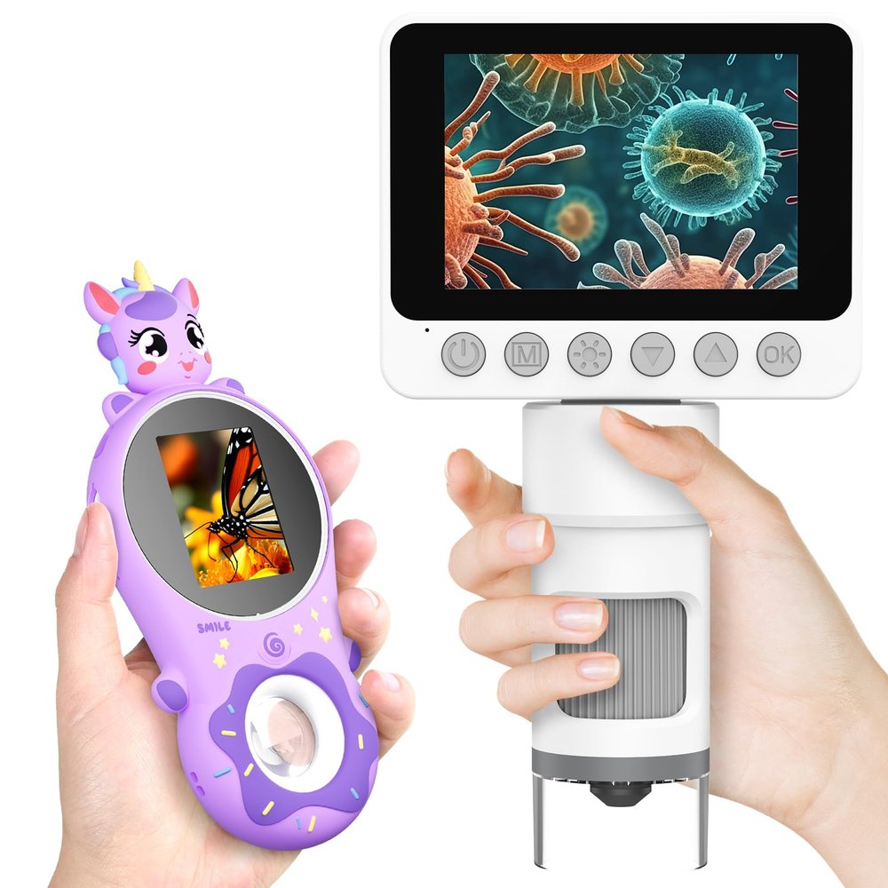 1000X Kids Microscope 3.5" and 500X 2.0 Digital Micrscope