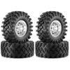 REDSPIDER2.2'' Metal Beadlock Wheels and Mud Terrain Crawler Tires Set4PCS2.2in RC Big Tire OD 5.35in for 1/8 1/10 RC Crawler Car Upgrade KM5 YK4082 YK4083 SCX10 RBX10 RR10 TRX4 TRX6 (Silvery) view 1