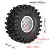 REDSPIDER2.2'' Metal Beadlock Wheels and Mud Terrain Crawler Tires Set4PCS2.2in RC Big Tire OD 5.35in for 1/8 1/10 RC Crawler Car Upgrade KM5 YK4082 YK4083 SCX10 RBX10 RR10 TRX4 TRX6 (Silvery) view 2
