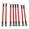 8pcs/lot Aluminum Alloy Link Rod Unassembled Kit 313MM Wheelbase for 1/10 RC Car Crawler Axial SCX10(Red) view 1