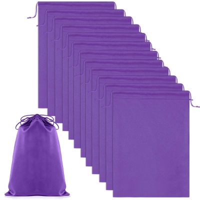 Weewooday 12 Pcs Purple Adult Satin Toy Bags Bulk with Drawstring