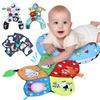 Tummy Time Pillow, High Contrast Tummy Time Mat with Black & White Flash Cards, Double-Sided Tummy Time Cushion with Mirror & Teether Sensory Toys, Baby Toys for Infant Newborn 0-12 Months Babies view 1