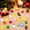 120 PCS Christmas Mochi Squishy Toys  Soft Stress Relief Fidget Toys for Kids, Cute Animal Designs, Non Candy Party Favors & Stocking Stuffers, Birthday Goodie Bags fillers with Storage Box view 2
