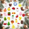 120 PCS Christmas Mochi Squishy Toys  Soft Stress Relief Fidget Toys for Kids, Cute Animal Designs, Non Candy Party Favors & Stocking Stuffers, Birthday Goodie Bags fillers with Storage Box view 3