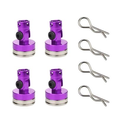 for HSP Drift for Sakura for Redcat 1/10 4pcs Body Posts Magnet Invisible Fixed Mount with Clip RC Car Parts RC Car Parts(Purple)