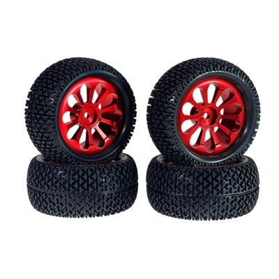 for MJX for Hyper Go for Wltoys for SCY Haiboxin 16207 H16PL 1/8 1/16 1/14 1/12 Metal Wheel Hub Wheels RC Car Upgrade Parts Accessories RC Car Parts(Red)
