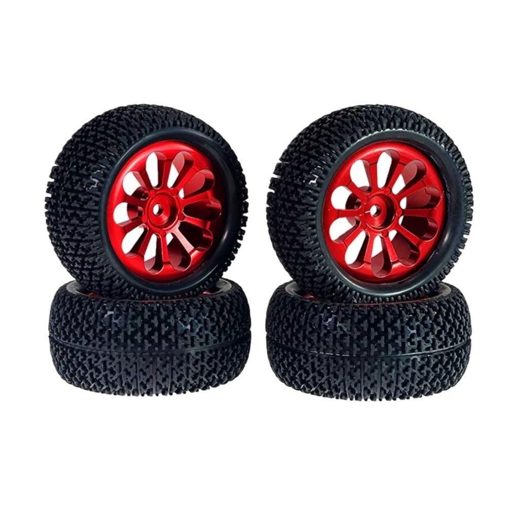 for MJX for Hyper Go for Wltoys for SCY Haiboxin 16207 H16PL 1/8 1/16 1/14 1/12 Metal Wheel Hub Wheels RC Car Upgrade Parts Accessories RC Car Parts(Red)