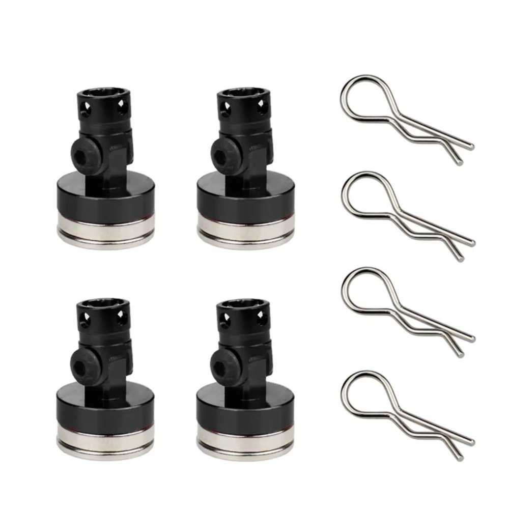 for HSP Drift for Sakura for Redcat 1/10 4pcs Body Posts Magnet Invisible Fixed Mount with Clip RC Car Parts RC Car Parts(Black)