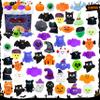 120 PCS Halloween Mochi Squishy Toys fillers with Storage Box  Non Candy Trick or Treat Gifts for Kids, Cute Halloween Party Favors, Pumpkin Ghost Spider Designs, Classroom Prizes, Stress Relief Toys view 1