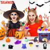 120 PCS Halloween Mochi Squishy Toys fillers with Storage Box  Non Candy Trick or Treat Gifts for Kids, Cute Halloween Party Favors, Pumpkin Ghost Spider Designs, Classroom Prizes, Stress Relief Toys view 3