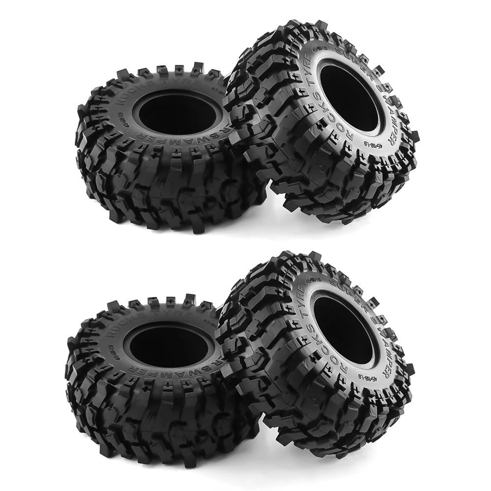 4PCS 1.9" Rubber Voodoo KLR Wheel Tires 118 * 45mm for 1:10 RC Crawler Axial SCX10 D90 TF2 MST Tamiya