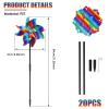 20 Pack Reflective Pinwheels w Stakes, 21" Plastic Bird Blinder Sparkly Pin Wheel Scare Birds & Animals Away Spinner Pinwheels, Double Side Reflective Garden Pinwheel Wind Spinners Outdoor Yard Decor view 2