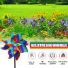 20 Pack Reflective Pinwheels w Stakes, 21" Plastic Bird Blinder Sparkly Pin Wheel Scare Birds & Animals Away Spinner Pinwheels, Double Side Reflective Garden Pinwheel Wind Spinners Outdoor Yard Decor view 3