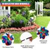 20 Pack Reflective Pinwheels w Stakes, 21" Plastic Bird Blinder Sparkly Pin Wheel Scare Birds & Animals Away Spinner Pinwheels, Double Side Reflective Garden Pinwheel Wind Spinners Outdoor Yard Decor view 4