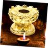 ABOOFAN Religious Buddha Figurine Base Hand Cranked Wheel Stand Lotus-Shaped Support Meditation Gifts Home Decor Stable view 2