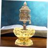 ABOOFAN Religious Buddha Figurine Base Hand Cranked Wheel Stand Lotus-Shaped Support Meditation Gifts Home Decor Stable view 3