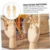 DOITOOL Unique Design Wooden Hand Dolls 2pcs Hand Model Figures for Art Study Movable Joint Puppet view 4