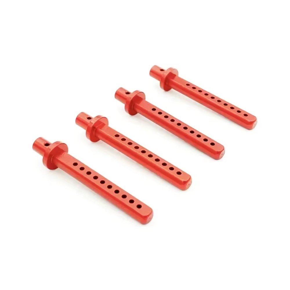 for Axial for SCX10 1/10 4PCS Metal RC Car Shell Column Mount Body Post Holder with R Clips RC Crawler Car Upgrade Parts RC Car Repair Kit(Red)