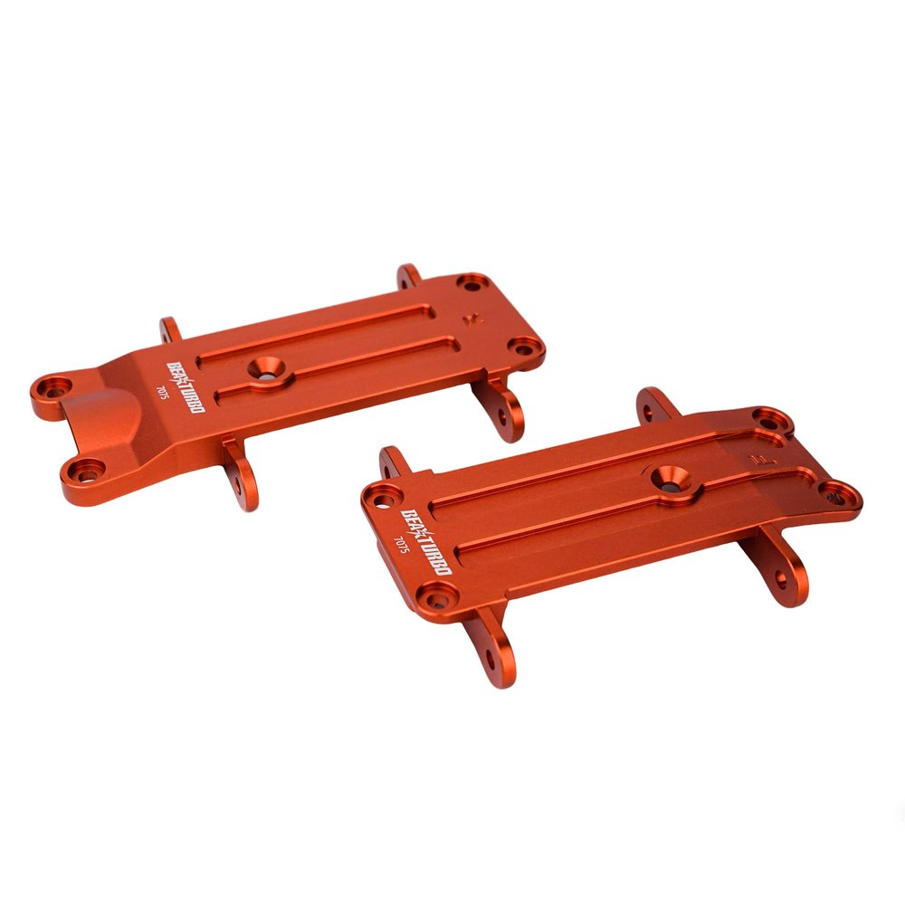 BEAXTURBO Racing Upgrade Parts RC CNC Aluminum Front Rear Tie Bar Pin Mount for Traxxas XRT X-MAXX1:5 (Orange)
