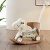 Deer COCO 4 in 1 Rocking Horse for Toddlers 1-3, Baby Ride On Toys with Balance Board & Push Handle, Convertible Push Car, Birthday Gift for 1 Year Old Boys Girls (Tan) view 1