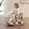 Deer COCO 4 in 1 Rocking Horse for Toddlers 1-3, Baby Ride On Toys with Balance Board & Push Handle, Convertible Push Car, Birthday Gift for 1 Year Old Boys Girls (Tan) view 2