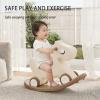 Deer COCO 4 in 1 Rocking Horse for Toddlers 1-3, Baby Ride On Toys with Balance Board & Push Handle, Convertible Push Car, Birthday Gift for 1 Year Old Boys Girls (Tan) view 4