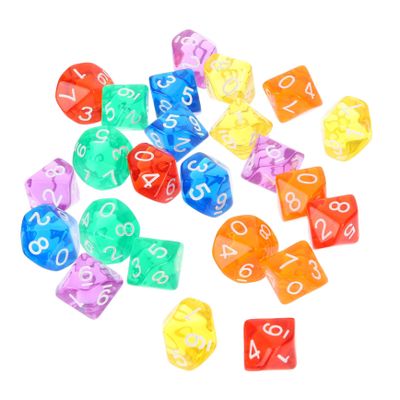 BESTonZON 72pcs Polyhedral Dice Set Sided Transparent Acrylic Dice for Board Games Classroom Math and Parties Collection Each
