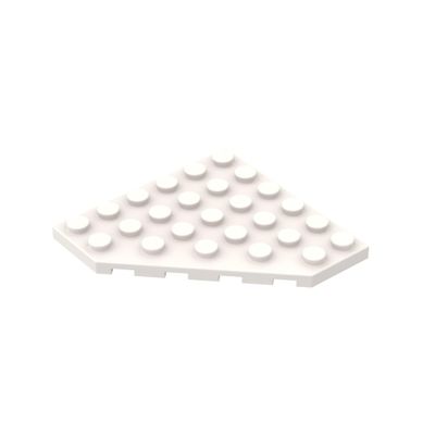 Gobricks 6106 Circular Plate Wedge Plate 6x6 Cut Corner, White, 10 pcs