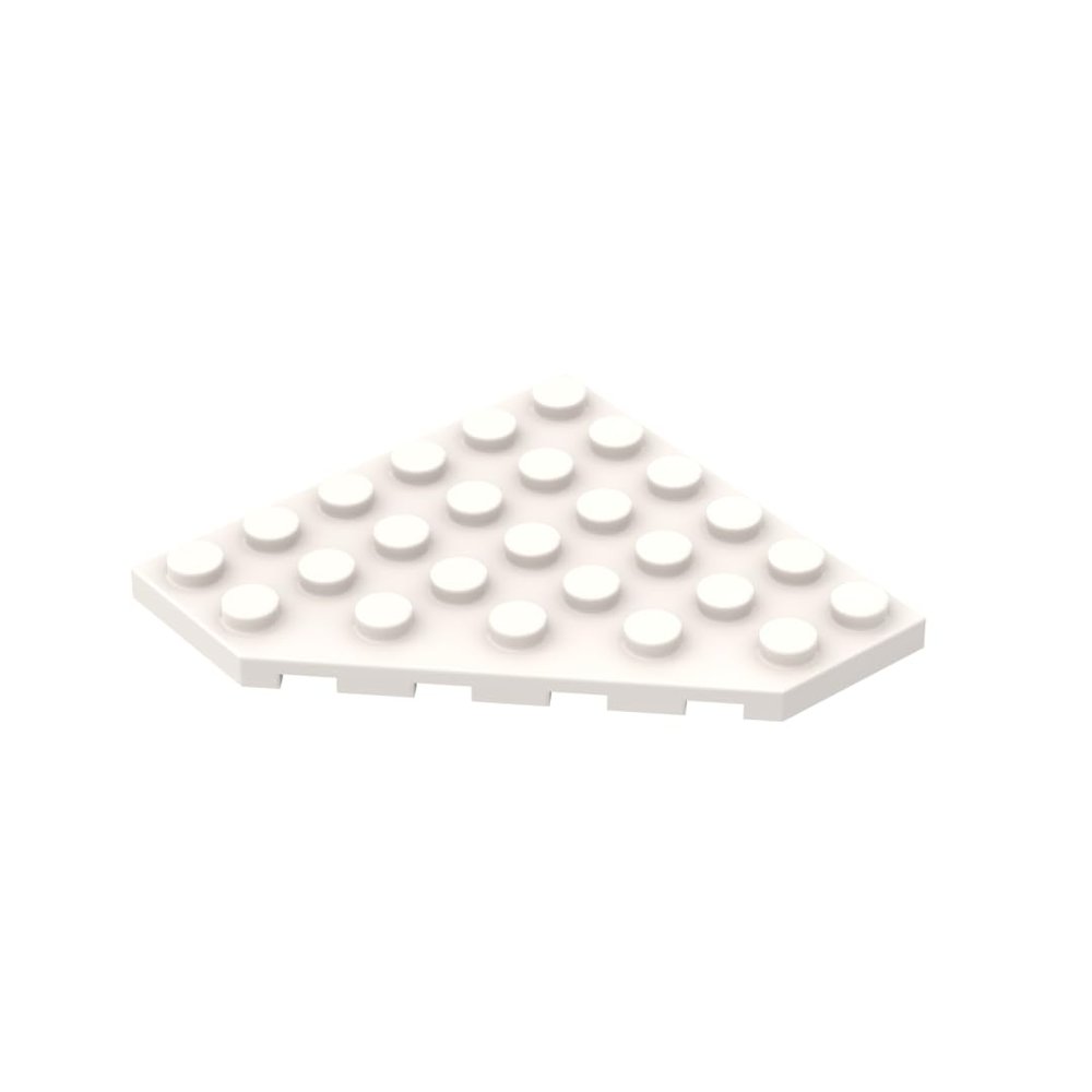 Gobricks 6106 Circular Plate Wedge Plate 6x6 Cut Corner, White, 10 pcs