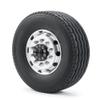 2PCS CNC Metal Alloy Front Wheel Hub Rim with 28mm Width Black Rubber Tires for 1/14 Tamiya RC Trailer Tractor Truck(1Pcs Wheel Rim) view 2