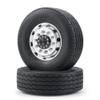 2PCS CNC Metal Alloy Front Wheel Hub Rim with 28mm Width Black Rubber Tires for 1/14 Tamiya RC Trailer Tractor Truck(1Pcs Wheel Rim) view 4