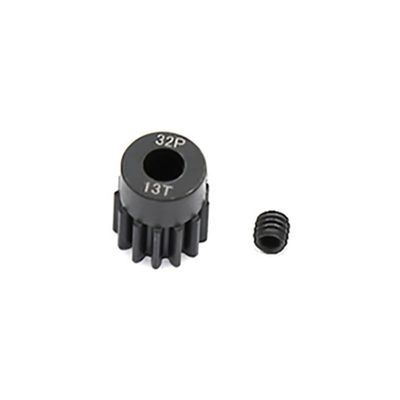 32P M0.8 5mm 13T 14T 15T 16T 17T 18T 19T 20T 21T Black Steel Metal Motor Gear Pinion for 1/10 1/8 Rc Model Crawler Car Motor(13T)