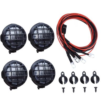 RC Car Parts Compatible with Traxxas for Hsp 1/10 Rc Crawler Cars Accessory Parts 4 White Light with Lampshade