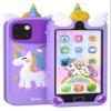 Kids Smart Phone for Girls, Christmas Birthday Gifts for Girls Age 3-10 Kids Toys Cell Phone, 4.0" Touchscreen Toddler Learning Play Toy Phone with Dual Camera, Game, Music Player, 32GB Card Purple view 1