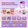 Kids Smart Phone for Girls, Christmas Birthday Gifts for Girls Age 3-10 Kids Toys Cell Phone, 4.0" Touchscreen Toddler Learning Play Toy Phone with Dual Camera, Game, Music Player, 32GB Card Purple view 3