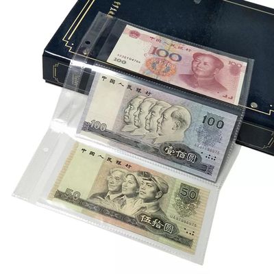 10 Sheets Paper Money Album Currency Page Banknote Album Collection 3 Grids Album Supplementary Page