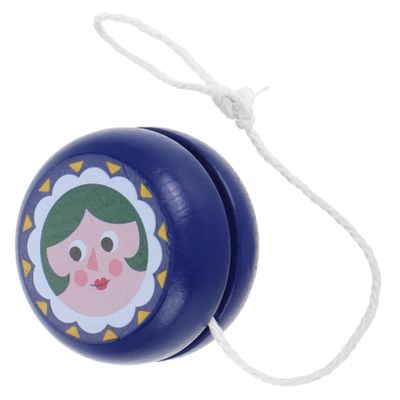 Toddmomy Wooden Yoyo for Kids Chinese Soldier Design Safe Light-up Yo-yo Beginner Toy Hand-Eye Coordination Game 1pc