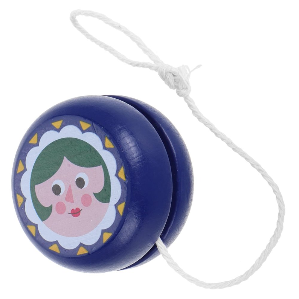 Toddmomy Wooden Yoyo for Kids Chinese Soldier Design Safe Light-up Yo-yo Beginner Toy Hand-Eye Coordination Game 1pc