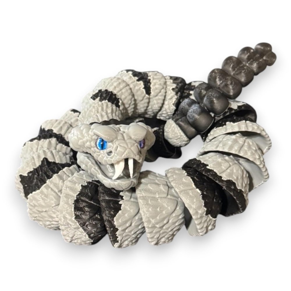 Articulated Snake, Banded Rock Rattlesnake | Home Dcor and Office Desk Toys | Autism, ADHD, Sensory | 3D Printed Gift