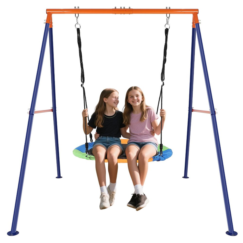 40Saucer Swing with Stand for Frame,Outdoor Heavy Duty Swing Set Up to 500 Pounds with Heavy Duty Metal,Outdoor Kids Play Equipment