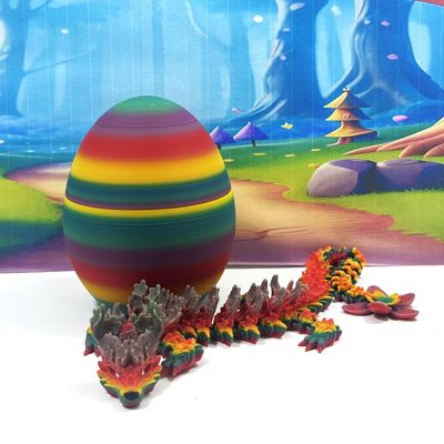3D Printed Dragon, 12" Articulated Cherry Blossom with Egg, Rainbow Fidget ADHD Autism Toy, Home Office Decor Executive Desk Toy - D097