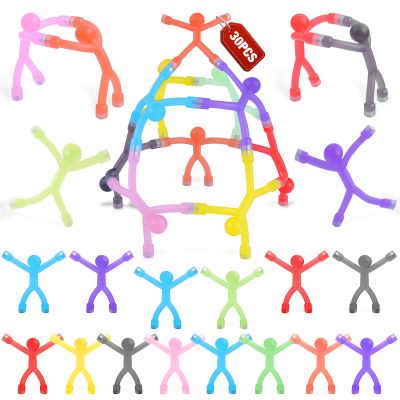 30Pcs Magnet Men Magnetic People Humanoid Fidget Toys, Magnets Toys for Kids, Funny Fridge Magnets, Valentines Day Gift for Kids, for Refrigerator Magnets, Office, Whiteboard, Locker, Door (Colorful)