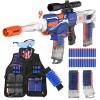 Automatic Toy Gun with Tactical Vest Set, 150 Darts, Scope,Detachable Stock & Dual Fire Modes | Rechargeable Electric Toy Gun for Kids Ages 8-12, Birthday & Xmas Gifts view 1