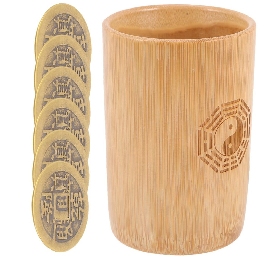 Garneck Bamboo Tube Hexagram Fortune Telling Chinese Feng Shui Decor Divination Game Supplies