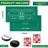 Aoriher Craps Tabletop Game Set 36" x 72" Tabletop Casino Felt Layout for Texas Holdem with 2 Dice and On/Off Button for Home Game Casino Poker Nights Fundraisers Gatherings view 2
