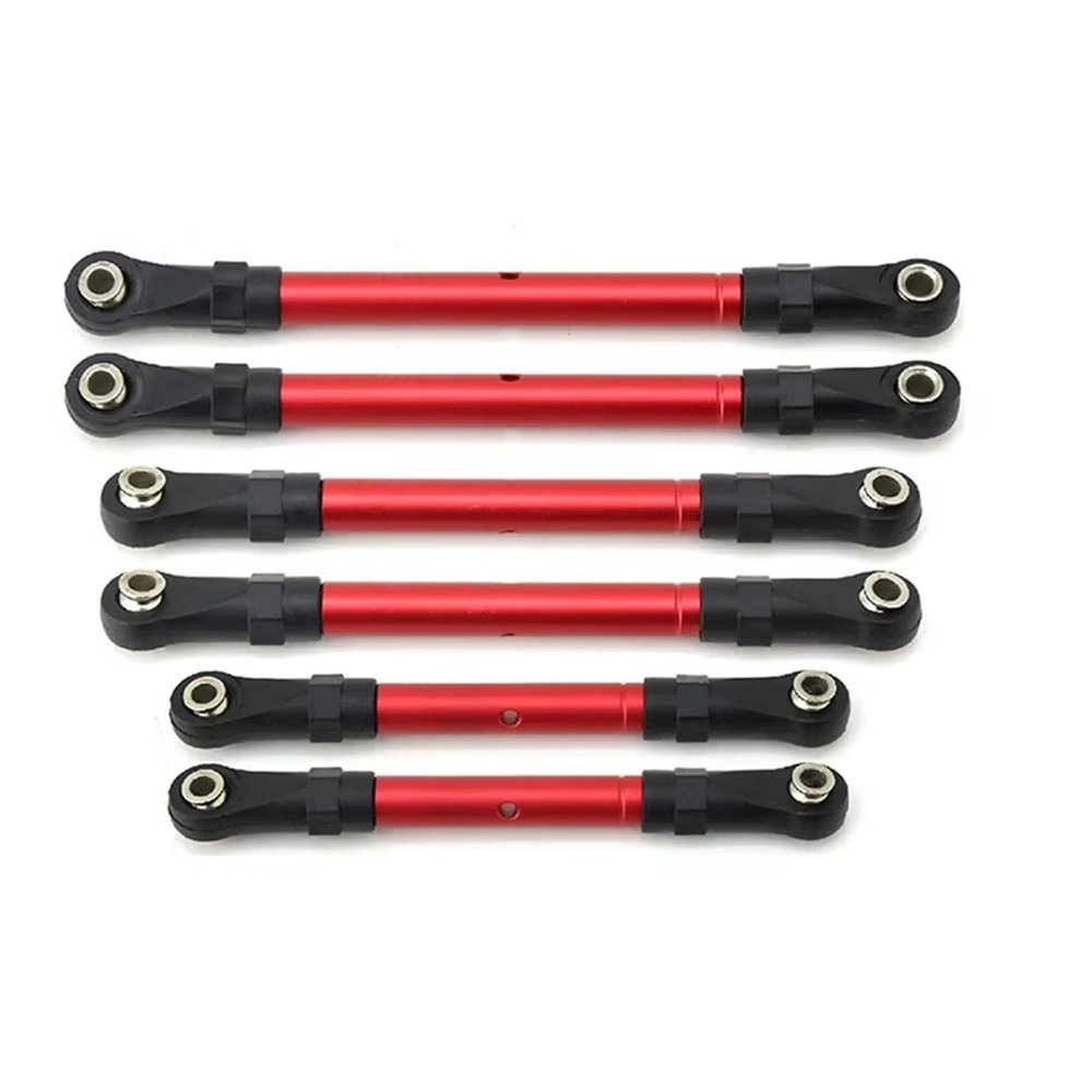 Compatible with Traxxas for Hoss for Slash for Rustler 4WD RC Car Upgrade Parts Adjustable Front Rear Pull Rod Link Tie Rod Steering Rod RC Tie Link Rods(Red)
